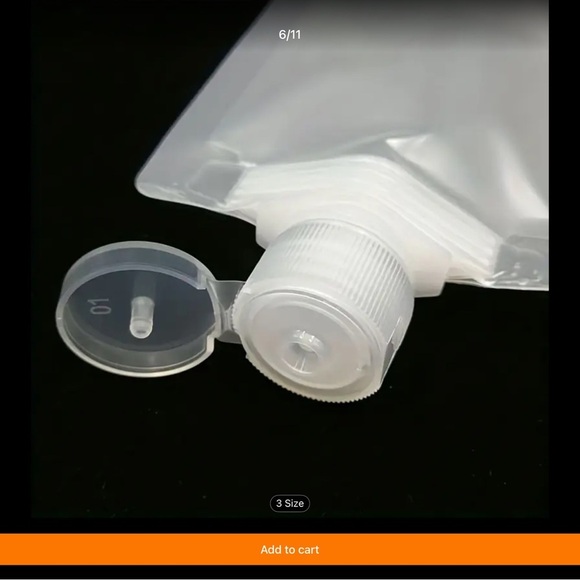 5 Clear Refillable Plastic Travel Bottles - Picture 6 of 8